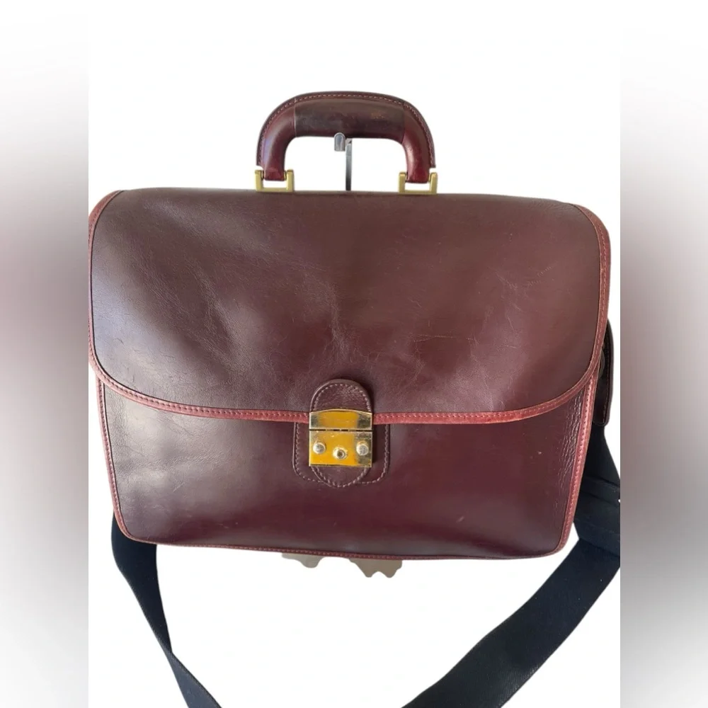Mulholland Brothers Messenger Bag Satchel Briefcase Brown Leather